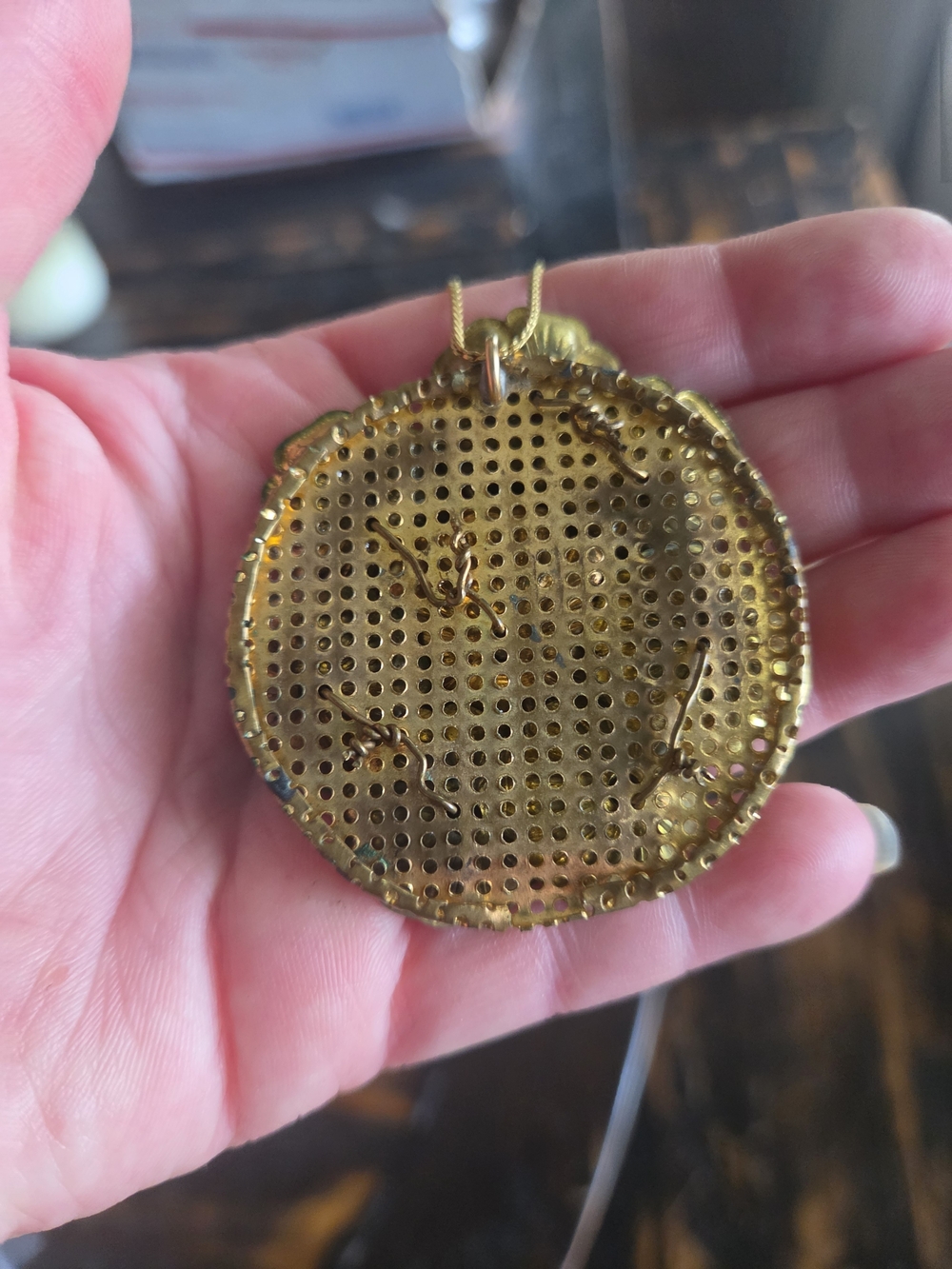Vintage Miriam Haskell Floral Pendant - Picture 2 of 3
